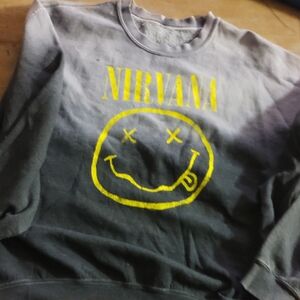 Nirvana oversized two tone Gray Sweater